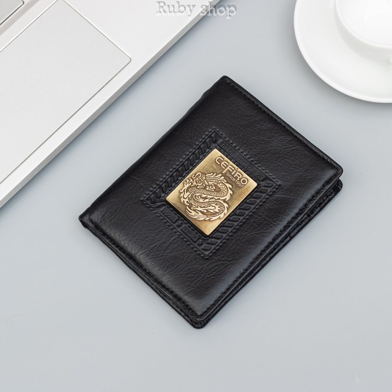 Ví Nam Da Bò Cao Cấp Logo Kim Loại Đẹp Đáng Đứng