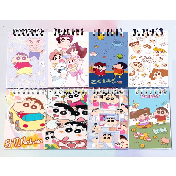 Sổ lò xo mini shin cậu bé bút chì LXD37 A7 100 trang sổ note dễ thương