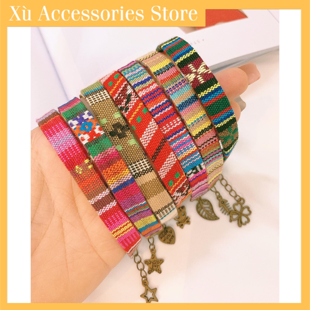 Phụ kiện thời trang | Lắc chân thổ cẩm bản to