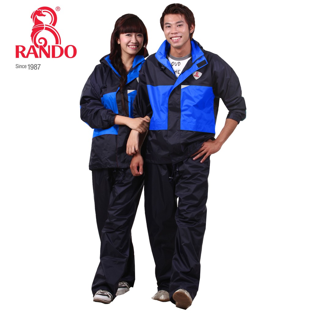 Áo Mưa Bộ RANDO 2 Lớp Chính Hãng Thời Trang Vải Dù Cao Cấp Không Thấm Nước Dành Cho Đi Phượt Nam Nữ RB8