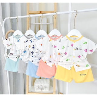 Bộ cộc tay vải thun lạnh cao cấp cho bé sơ sinh 3-11kg, cài cúc giữa tiện lợi, siêu mềm mát, thấm hút mồ hôi - BO74