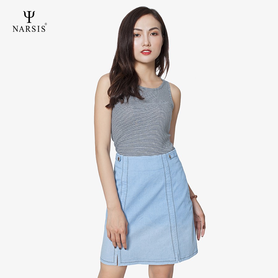 Chân Váy bò nữ Narsis B8006 màu xanh blue
