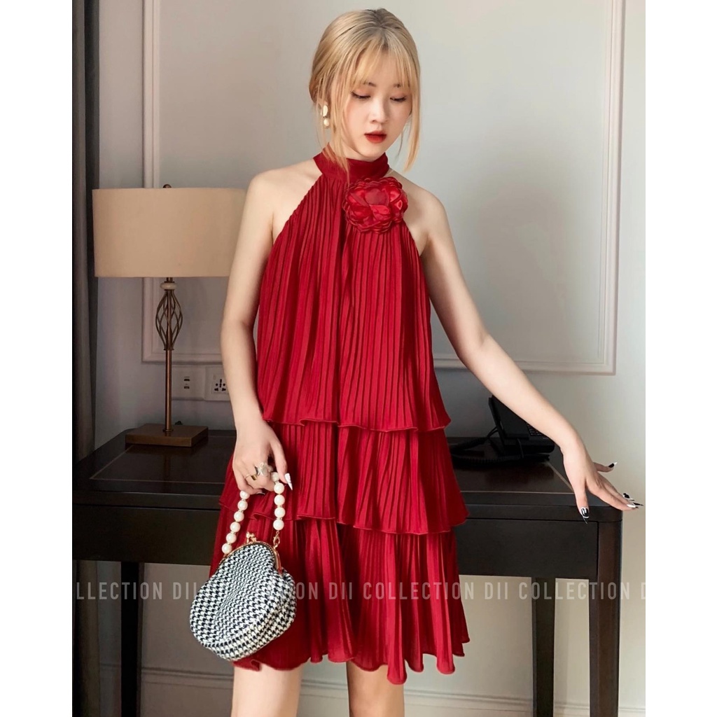 DII COLLECTION - Đầm yếm xếp li tầng thiết kế