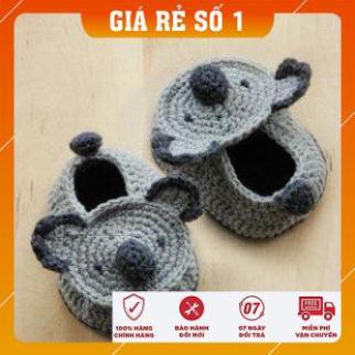 Giày Koala Xám - Sản phẩm đan móc handmade - Trang phục Thu Đông cho bé