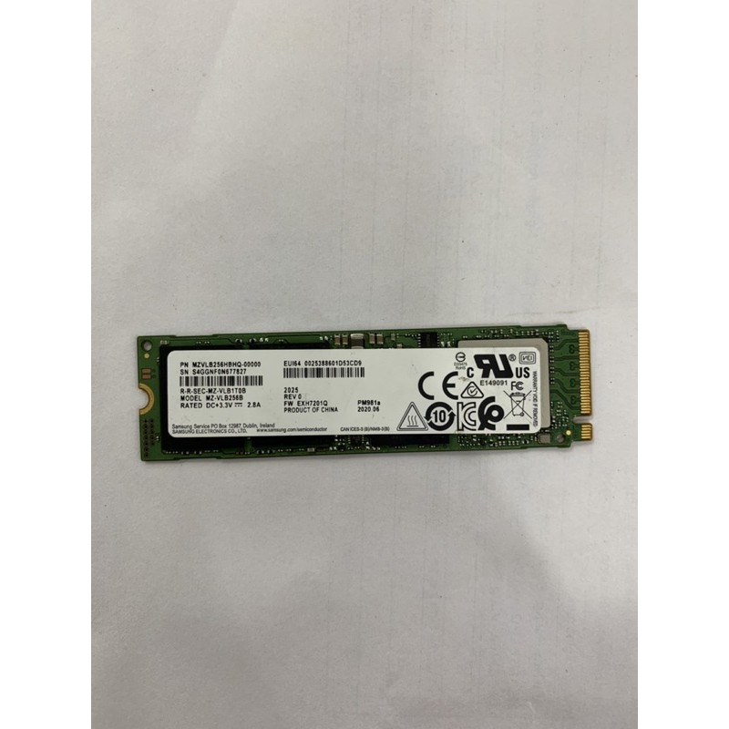 Ổ cứng SSD Samsung NVMe PM981A 256gb