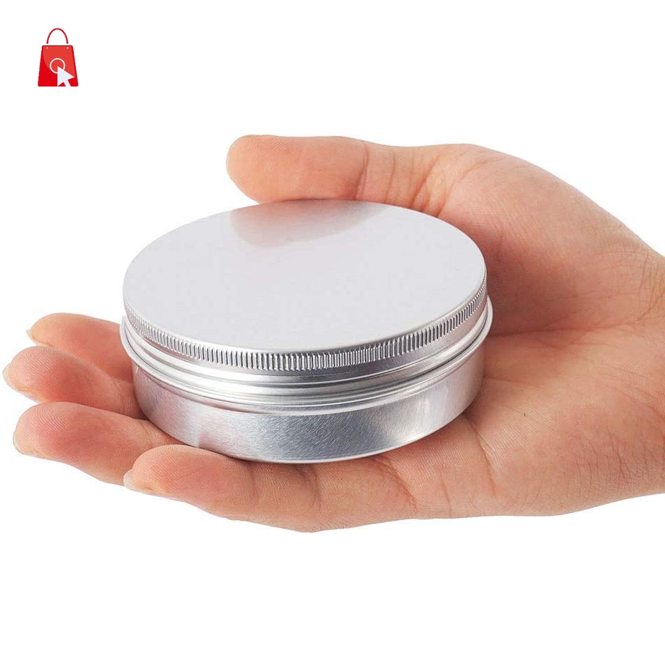 Hộp Thiếc Nhôm Bạc Rỗng 100ml Đựng Mực Mỹ Phẩm Có Nắp Và Vít Jp1