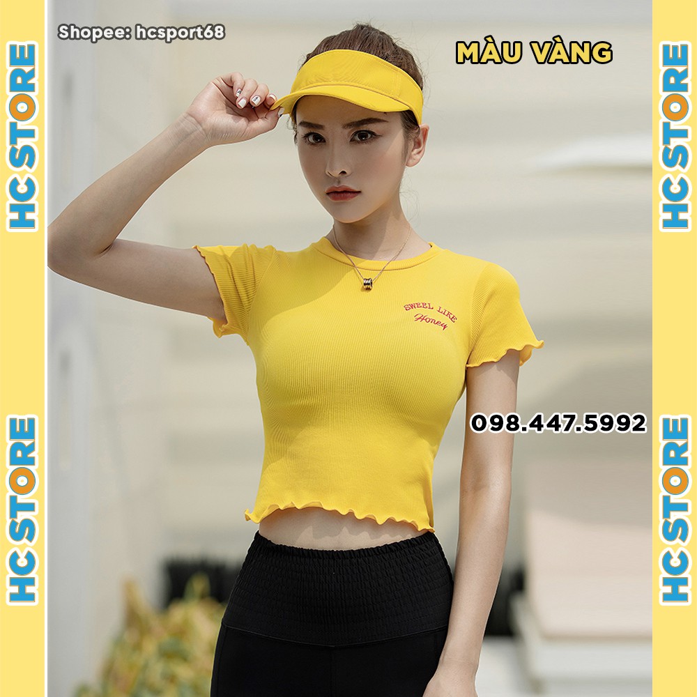 Áo Phông Croptop Ngắn Tay AC04 Tập Gym, Yoga Cao Cấp Sweet Like Honey Trẻ Trung, Thời Trang - HcSport68