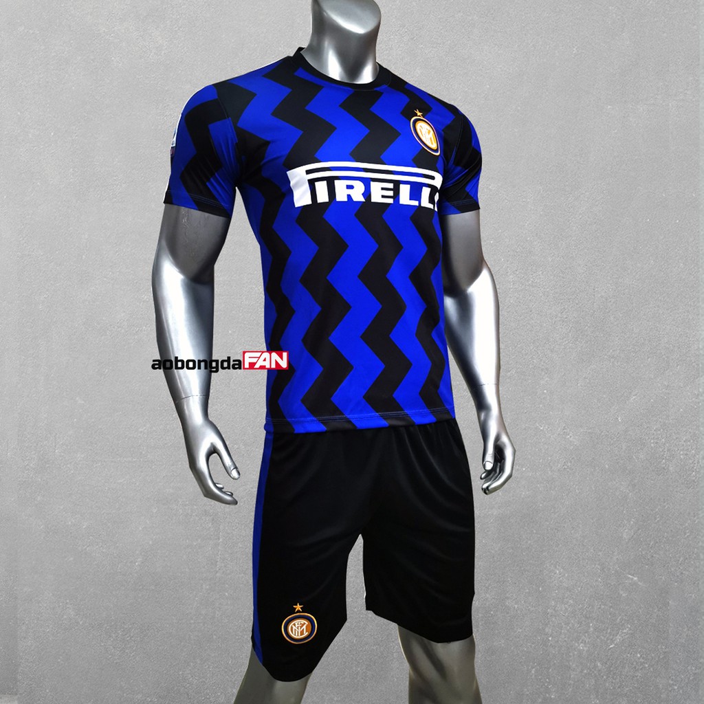 Bộ Áo Bóng Đá Inter Milan 2021 Mới Nhất - Thun Cao Cấp (Hình Thật) - Có In Tên Số Áo