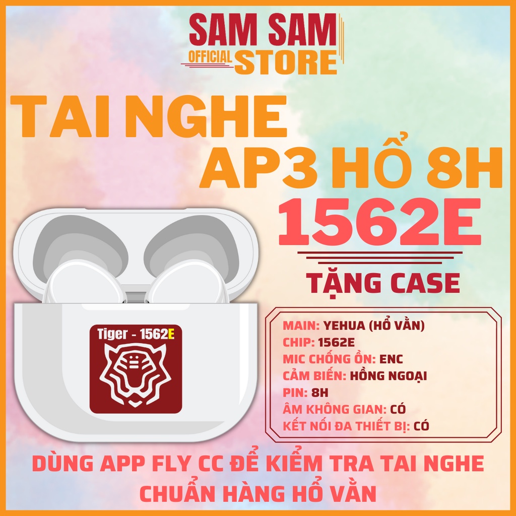 Tai Nghe Bluetooth Gaming Gen3 - Hổ Vằn 1562E ENC - Bản Best Âm Thanh Không Gian Thực, Con Quay Hồi Chuyển 6 Trục Kép