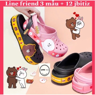 Dép sục line friend cony và duck & gấu bown + 10 jibbtiz