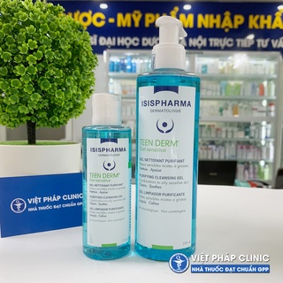 Gel rửa mặt giảm nhờn, ngừa mụn isis pharma teenderm gel sensitive