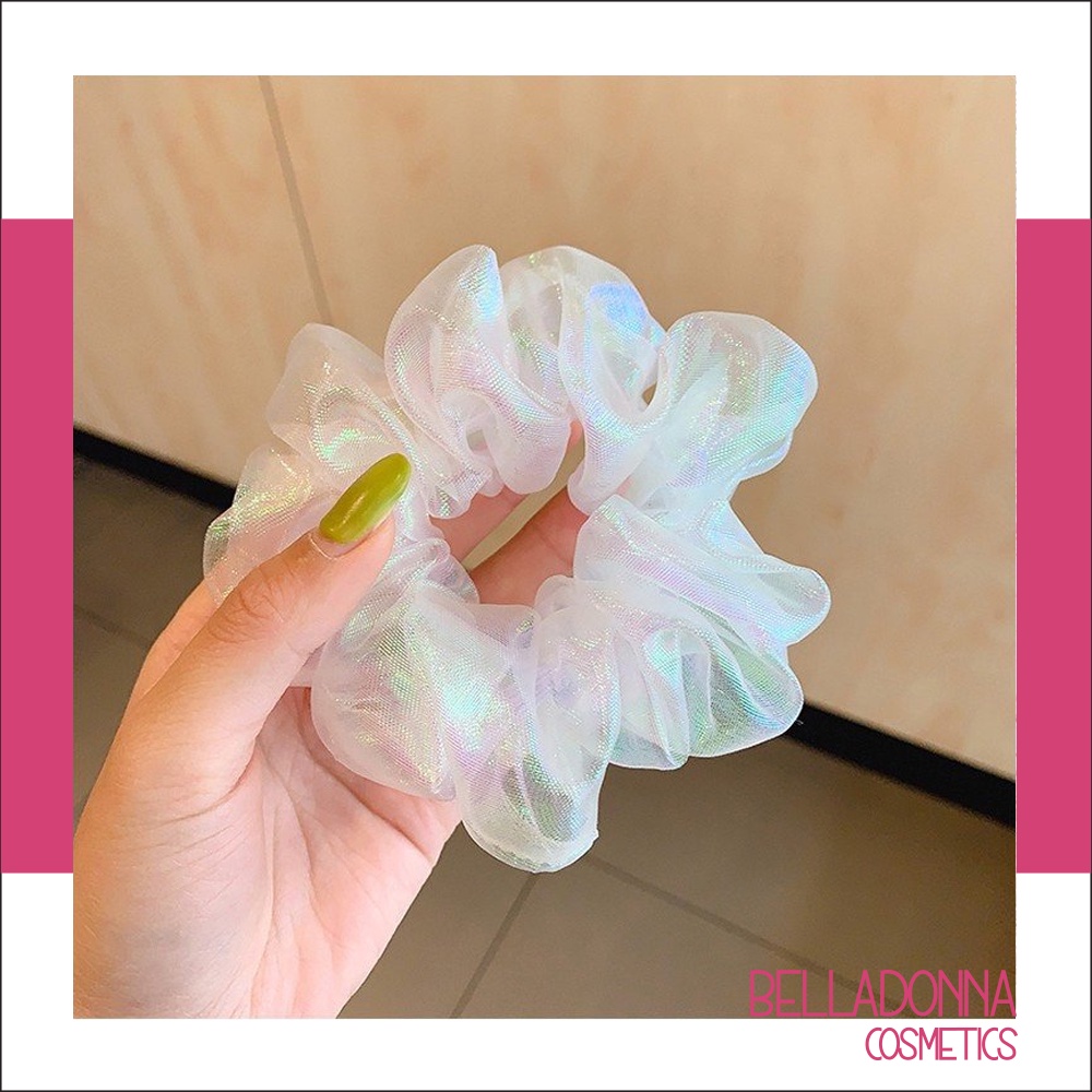 (HCM_Giao Nhanh) Dây Cột Tóc Vải Voan Ánh Nhũ BellaDonna (6 màu như hình)