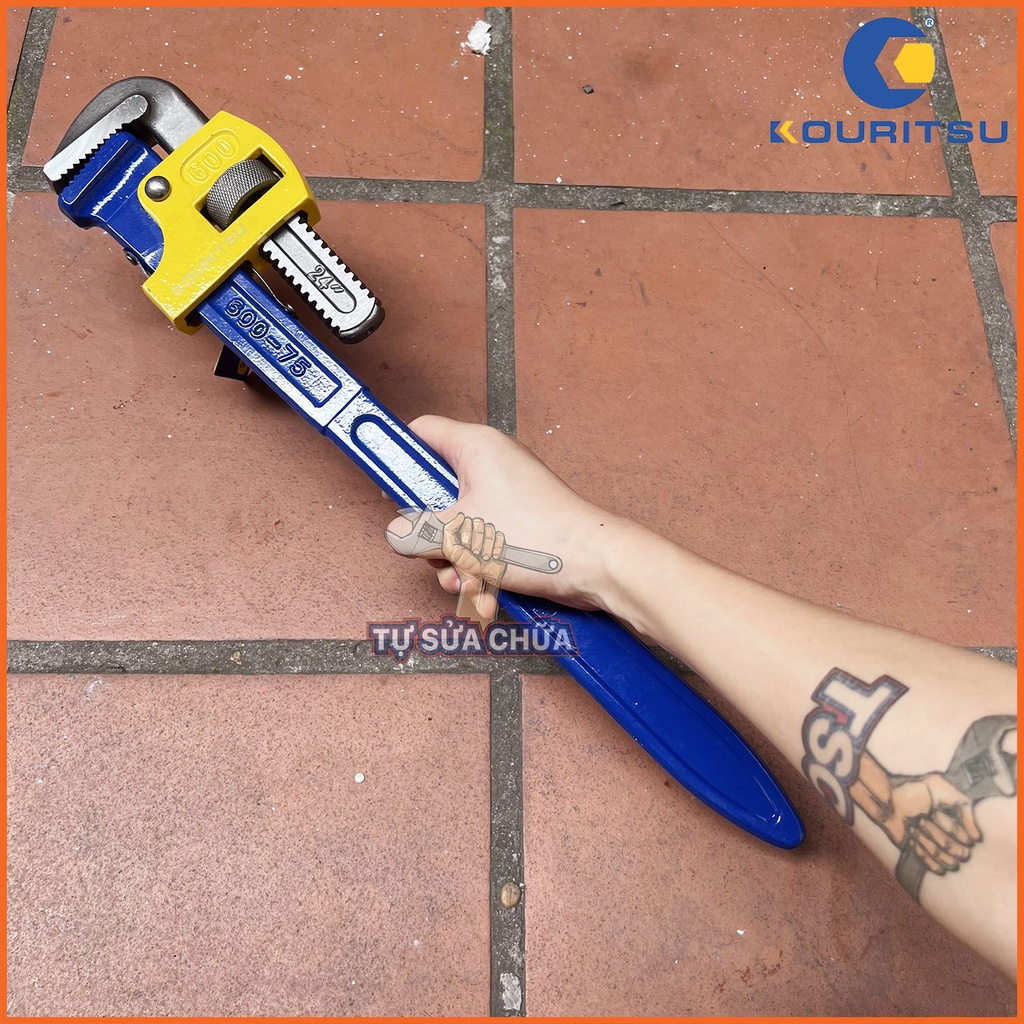 Kìm nước, mỏ lết răng 24 inch chính hãng Kouritsu công nghệ Nhật Bản, độ mở tối đa 70mm