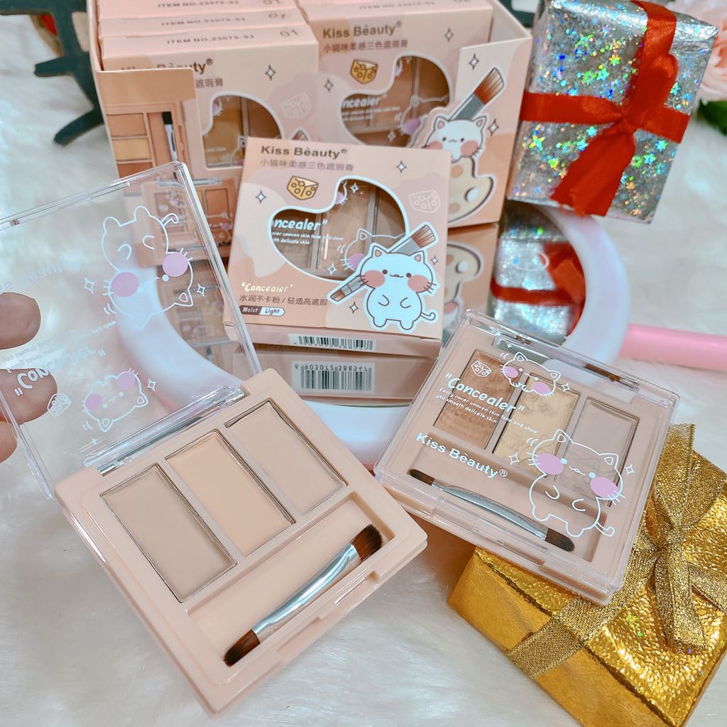 Hộp 3 ô che khuyết điểm mèo trắng Kissbeauty KB | BigBuy360 - bigbuy360.vn