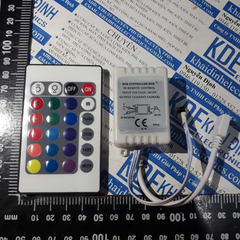 hộp điều khiển LED RGB, remote hồng ngoại kde2656