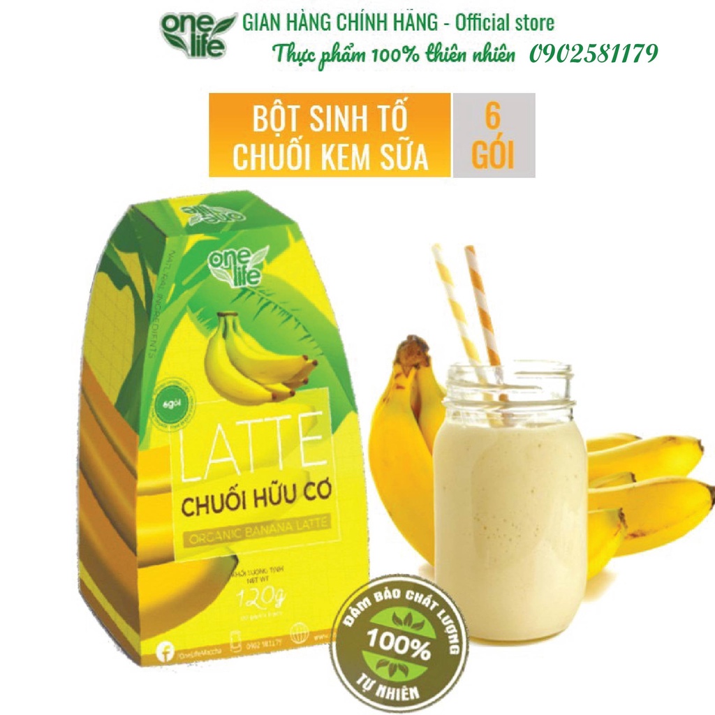 Hộp 25 gói Bột hòa tan uống liền Kem Sữa Chuối Latte ONELIFE thơm ngon, béo bùi