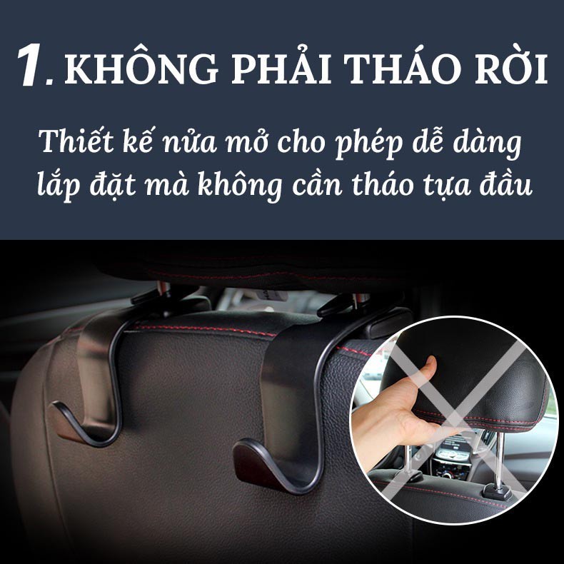 Móc Chữ S Treo Đồ Gắn Phía Sau Ghế Xe Ô Tô Tiện Lợi Chịu Lực Tốt
