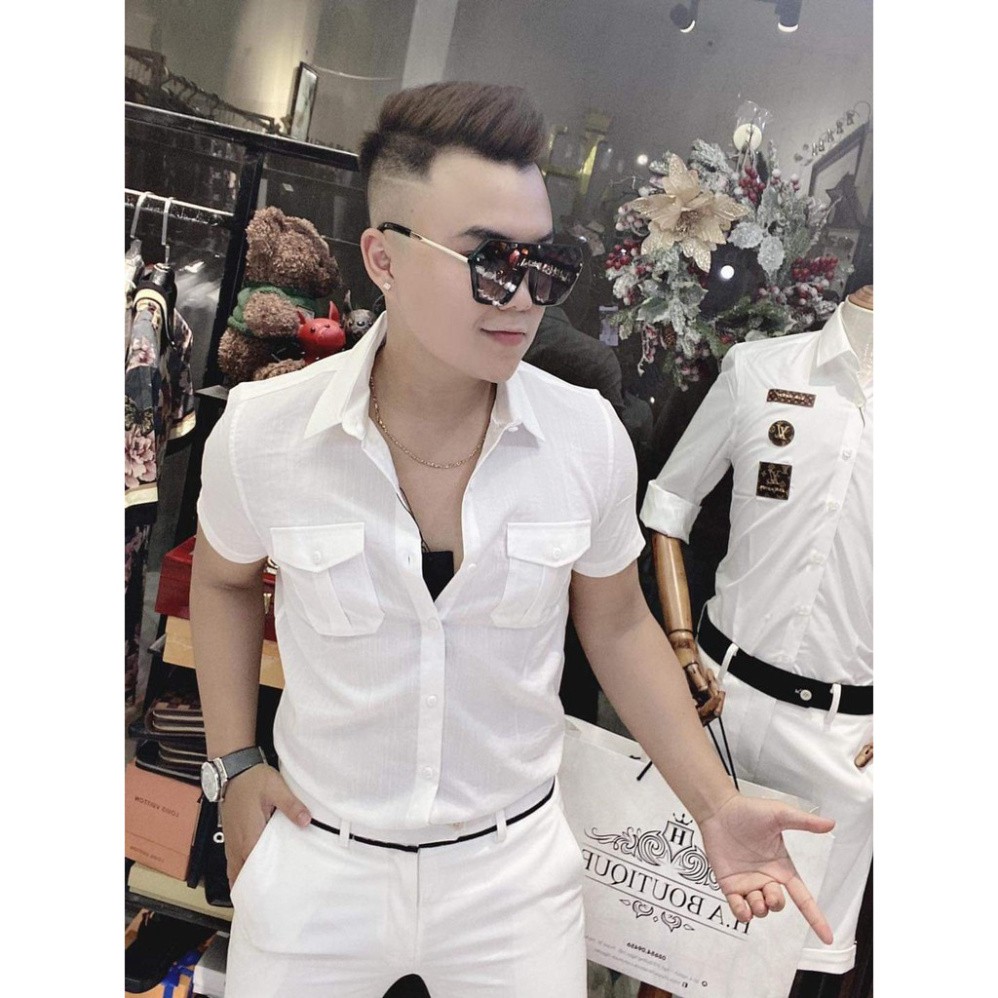 (FREESHIP 50K) (SIÊU PHẨM) Áo Sơ Mi Đũi Nam Ngắn Tay Chất Liệu Cao Cấp ELNIDO flasksale | BigBuy360 - bigbuy360.vn