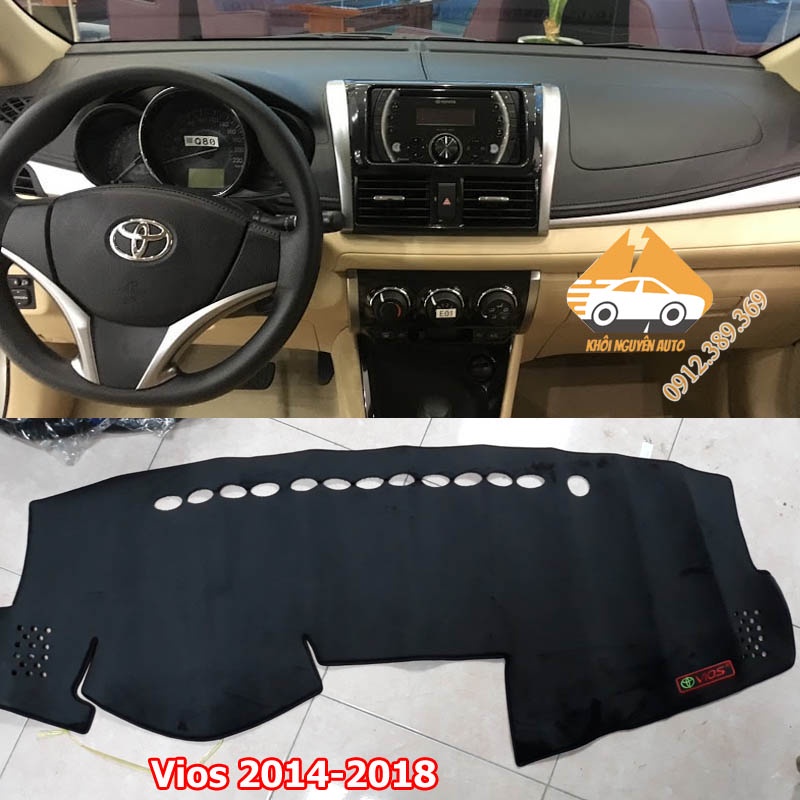 Vios 2018, 2017, 2016, 2015, 2014 Tấm Che Nắng Taplo Chống Trượt 3 Lớp CHẤT LIỆU NHUNG MỊN Loại 1