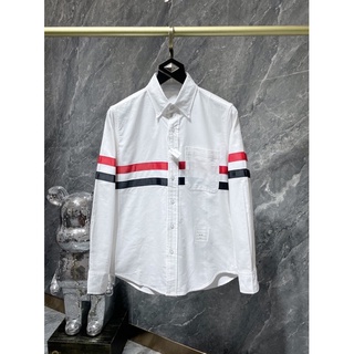Áo sơ mi thom brown viền ngang thân