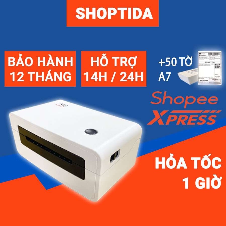 Máy in nhiệt Shoptida N31, sử dụng khổ bé a7 7*10 cm , in đơn hàng, phiếu gửi, minicode, logo tự dán bảo hành 12 tháng