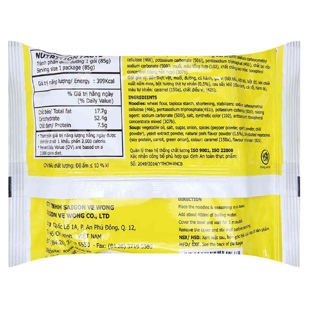 Mì thịt xào Aone thùng 30 gói x85g-Thương hiệu của người Việt