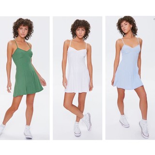 Đầm Xoè Cúp Ngực 2 Dây Thun Gân Dày Mềm Đẹp F21 (CÓ BIG SIZE)