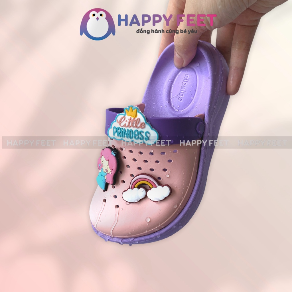 Sục trẻ em chính hãng Monobo Thái Lan siêu êm chống trơn trượt cho bé gái 4-10 tuổi- Happy Feet DN01prin