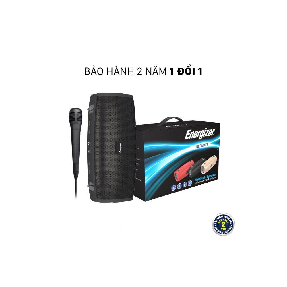 Loa Bluetooth Energizer BTS-204 kèm Micro Karaoke [CHÍNH HÃNG PHÂN PHỐI VN, BẢO HÀNH 24 THÁNG]