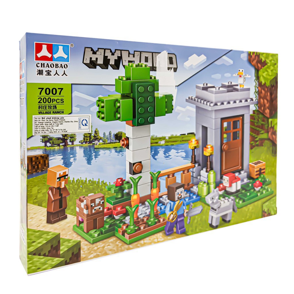 [Khai trương giảm giá] Bộ LEGO Minecraft 280 miếng ghép - Lắp ráp mô hình MY WORLD