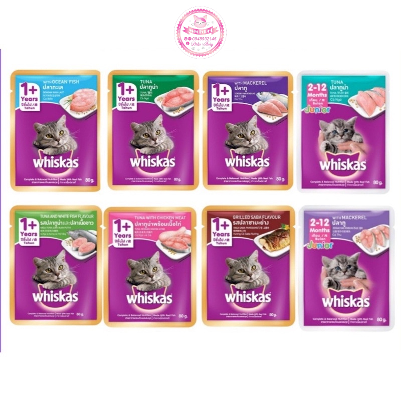 Pate Whiskas Thức Ăn Cho Mèo gói 80gram