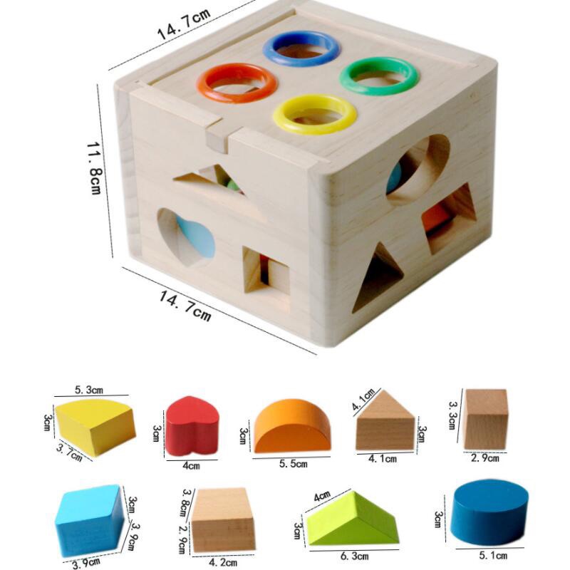 Hộp Thả Hình Đập Bóng Bằng Gỗ Giúp Bé Học Hình Khối Màu Sắc