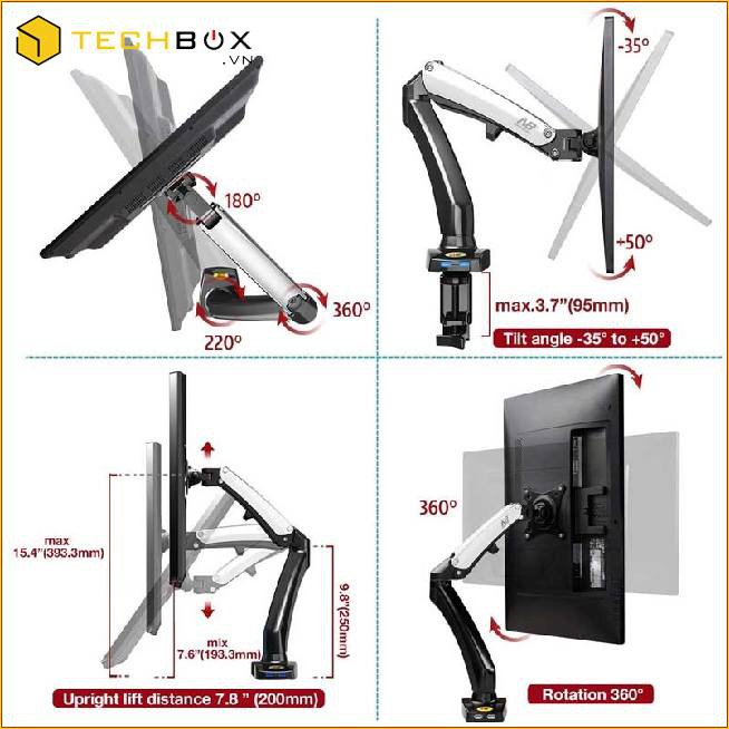 Giá treo máy tính nhập khẩu NB F100A (22-35 inch) | BigBuy360 - bigbuy360.vn