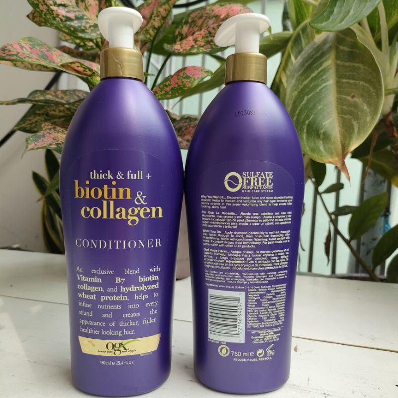 Dầu gội/ dầu xả BIOTIN COLLAGEN OGX Ngừa Gàu Giảm Rụng và Hỗ Trợ Mọc Tóc 750ml