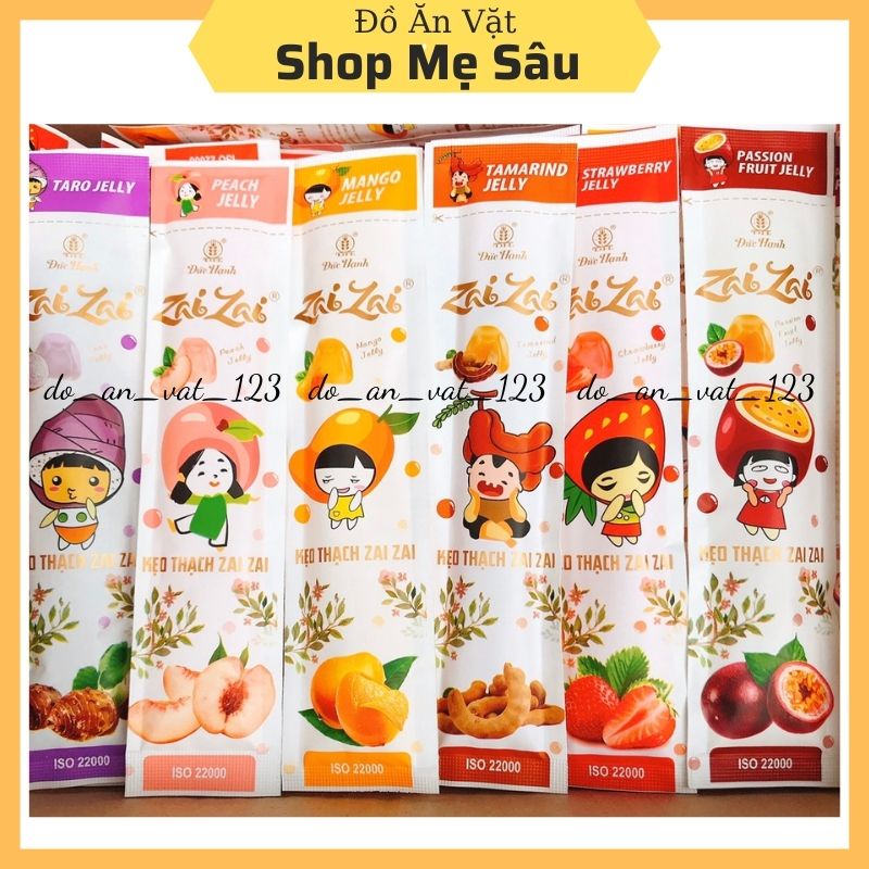 1Kg Thạch Zaizai Dài 💖Freeship💖 Kẹo Thạch Zaizai Đức Hạnh Mẫu Mới Gói Dài Mix Vị Dai Ngon