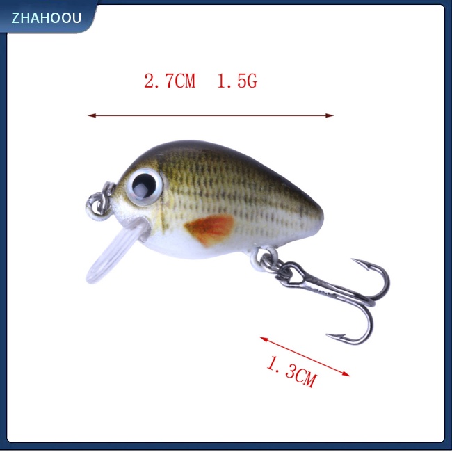 ☃Nhà☃ Set 5 Mồi Câu Cá Nhân Tạo Mini 5 Màu Sắc 1.5g Kèm Hộp Đựng
