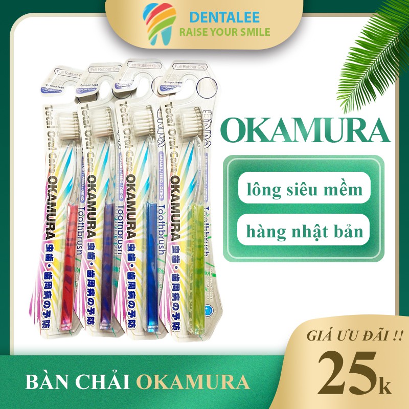 Bàn chải đánh răng niềng răng OKAMURA DX 8 cạnh siêu mềm DENTALEE cao cấp chất lượng Nhật Bản