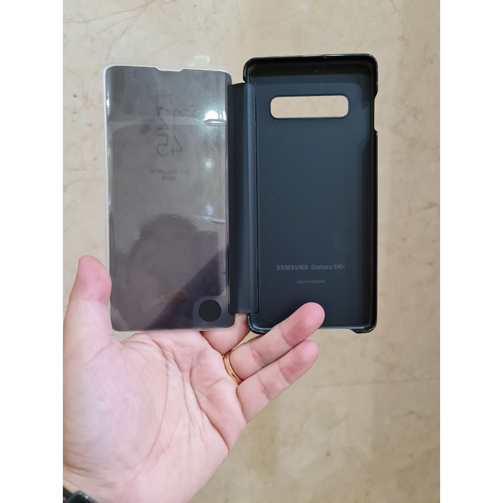 [Mã 66ELHASALE hoàn 7% đơn 500K] bao da clear view s10 plus -nobox,new , -chính hãng