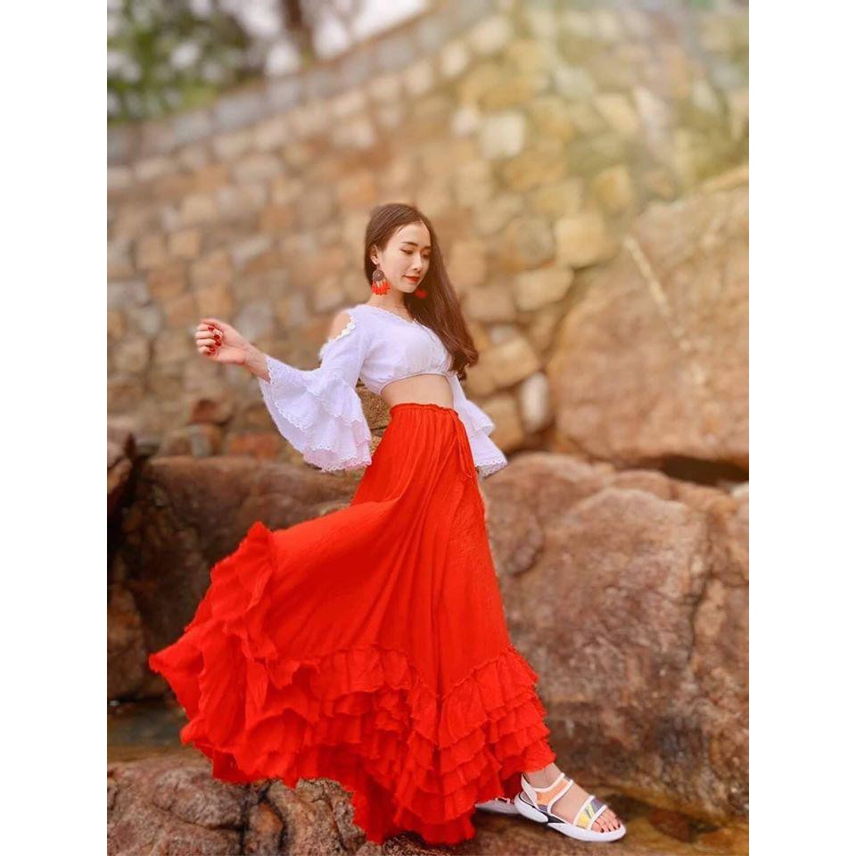 Chân váy xô Thái tầng