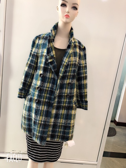 Áo khoát dạ  lông tay lỡ họa tiết combo