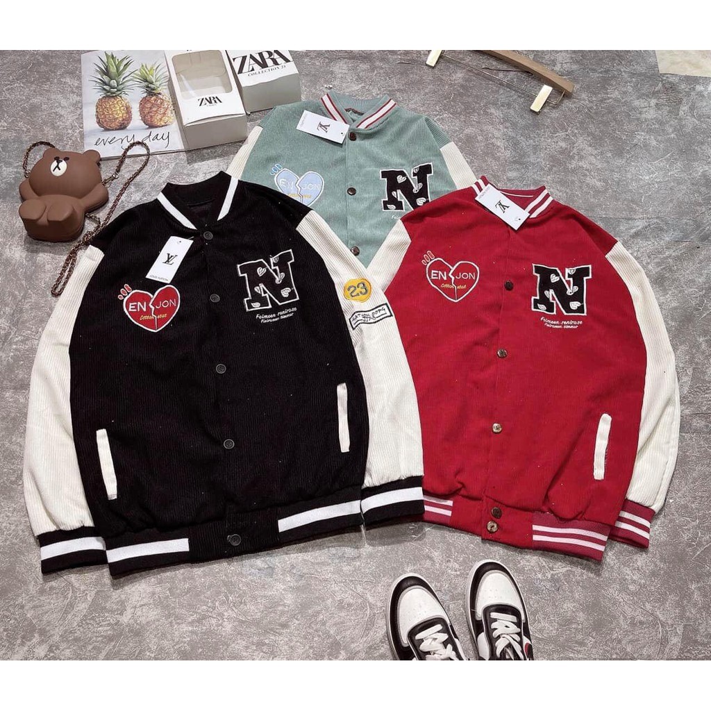 Áo Khoác Nữ, Áo Bomber Chữ N 3 Màu Chất Nhung Tăm Siêu Hot | BigBuy360 - bigbuy360.vn