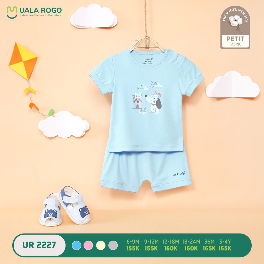 UR2227 Bộ cộc tay Uala Rogo petit trơn in hình (6-48M)