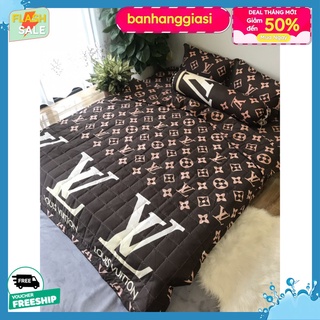 Free ship Chăn hè trần bông 3 lớp mẫu lv nâu