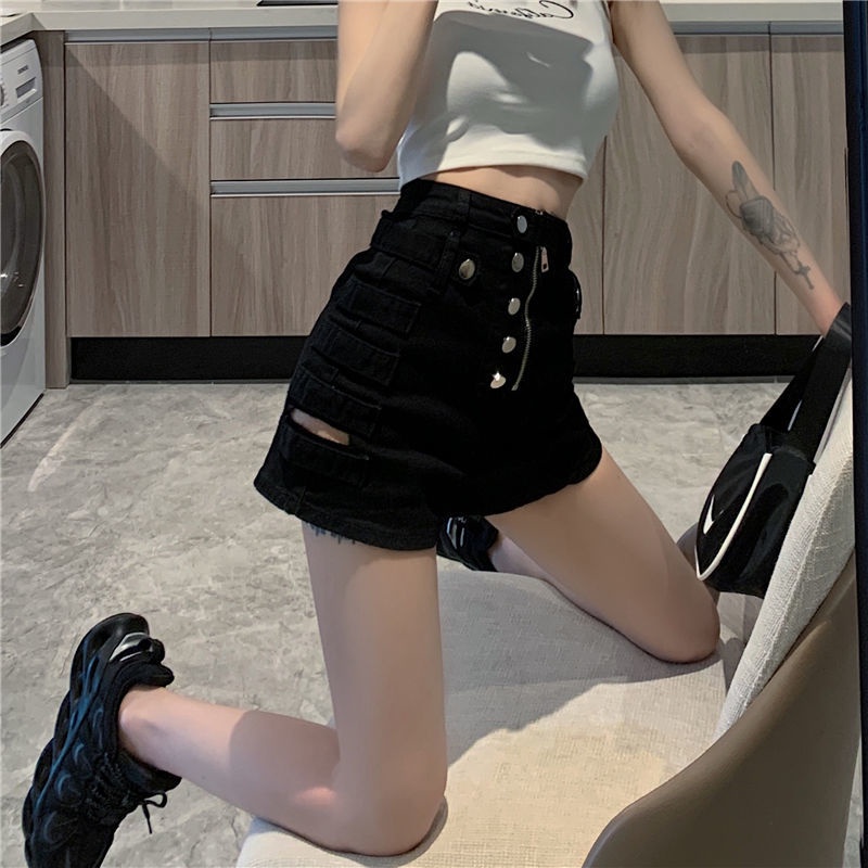 Quần Jean Rách Ống Rộng Lưng Cao Phong Cách Hàn Quốc Thời Trang 2022 Cho Nữ