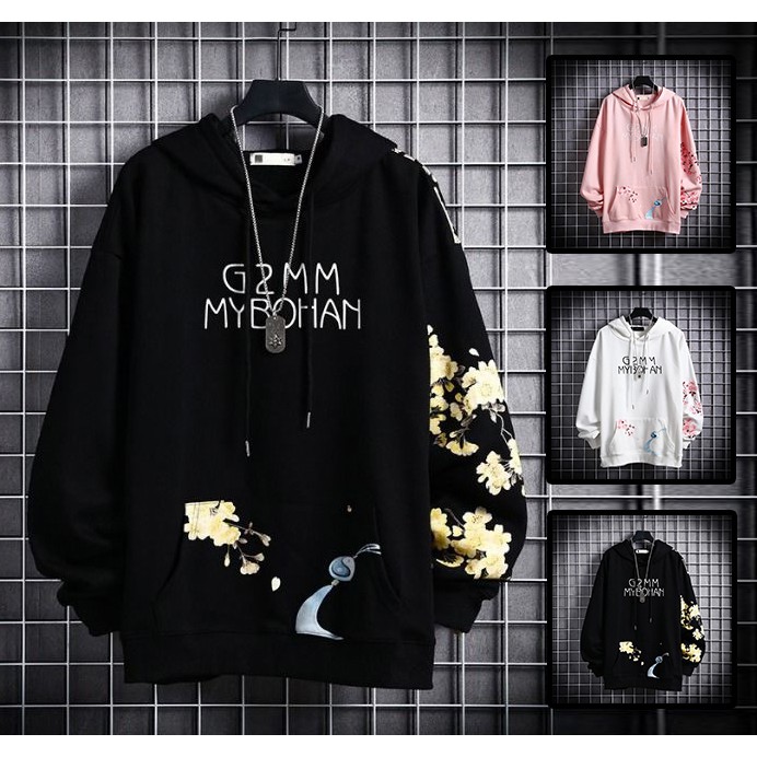 Áo Hoodie Nam Dài Tay Có Mũ In Họa Tiết Chim Hạc Phối Túi Bụng Cá Tính Thời Trang Zenkonu TOP NAM 1000137