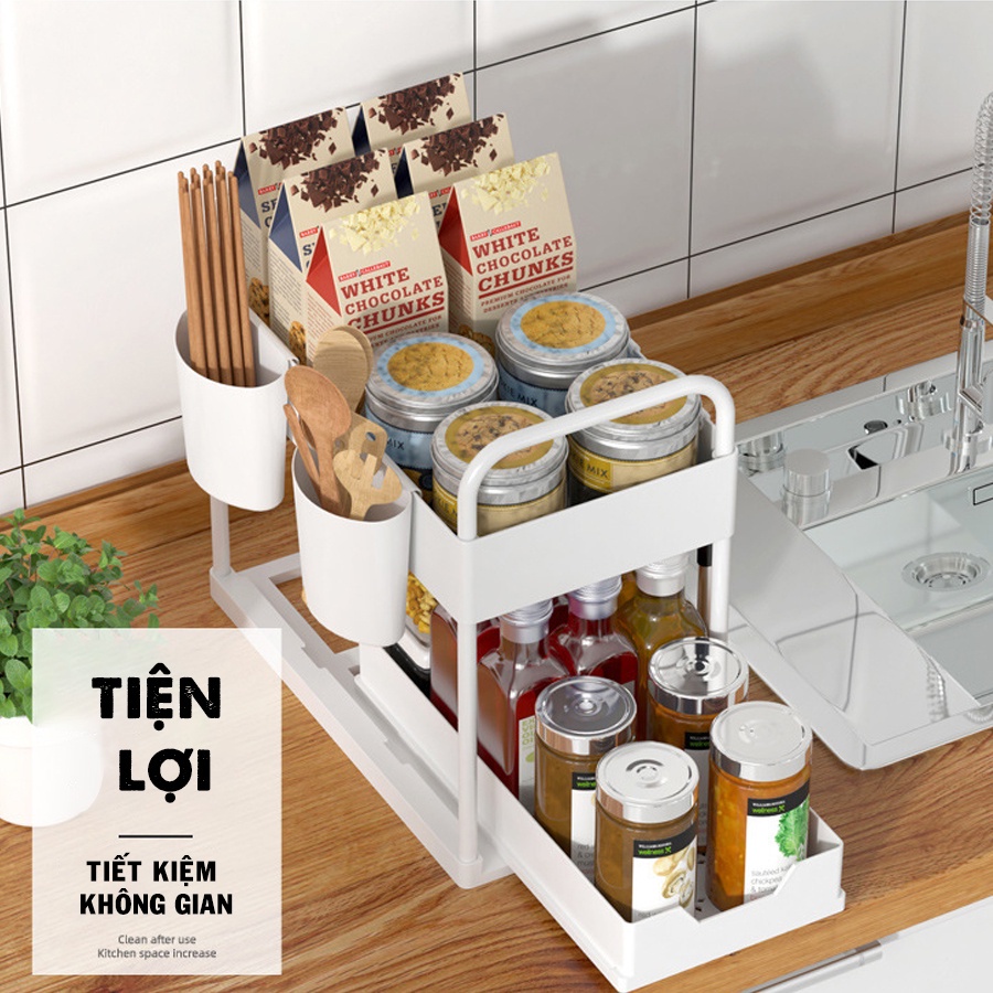Kệ Gia Vị 2 Tầng YTC Đa Năng Thiết Kế Trượt Độc Đáo, Tiện Lợi (Hàng NHẬP KHẨU )- PBGV3