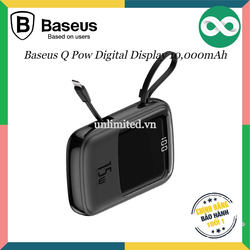 Pin dự phòng Baseus 1000mAh - Tích hợp cáp sạc - Tiện dụng gọn gàng - Thiết kế nhỏ gọn thời trang - Hỗ trợ sạc nhanh