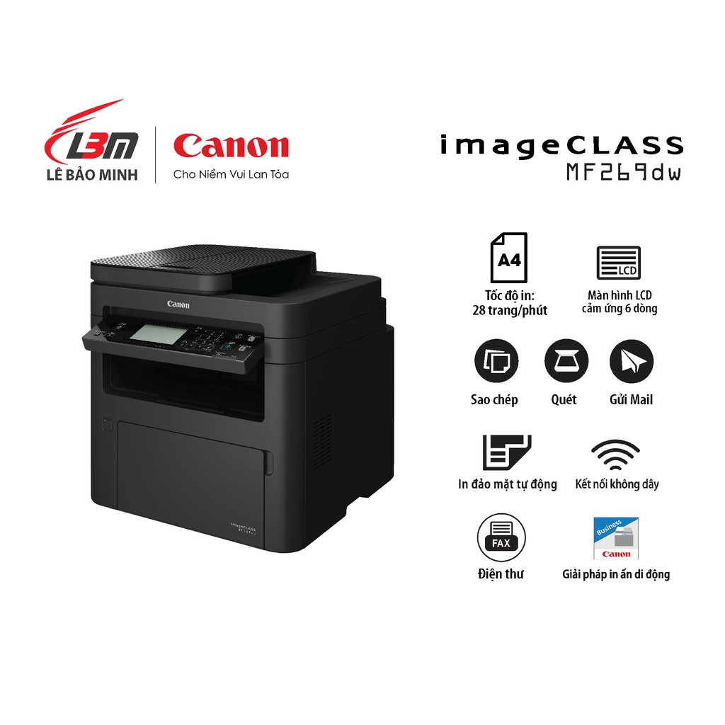 Máy in laser đa chức năng Canon MF269dw - chính hãng