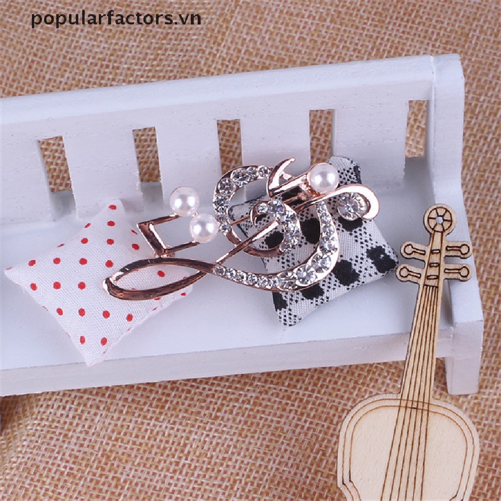 Ghim Cài Áo Hình Nốt Nhạc Đính Đá Thời Trang