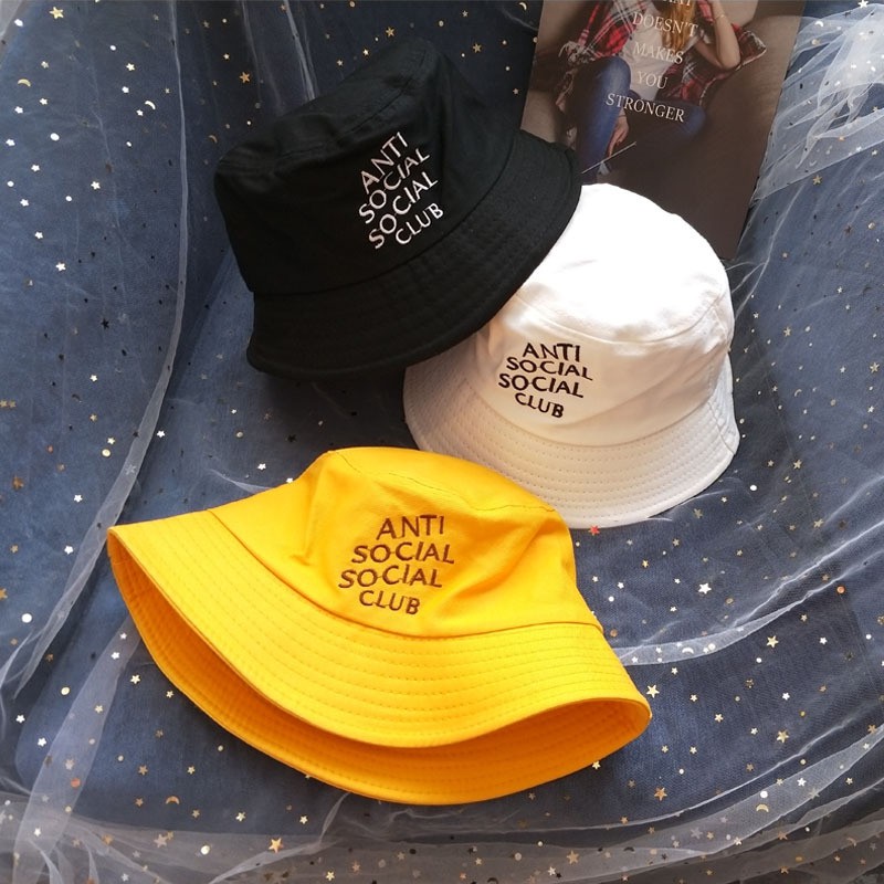 Mũ bucket NHIỀU MÀU thêu chữ ANTI SOCIAL CLUB